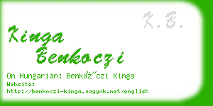 kinga benkoczi business card